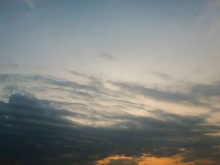Dark Sky,Light shining, sunset, 
The sky is darkの写真素材