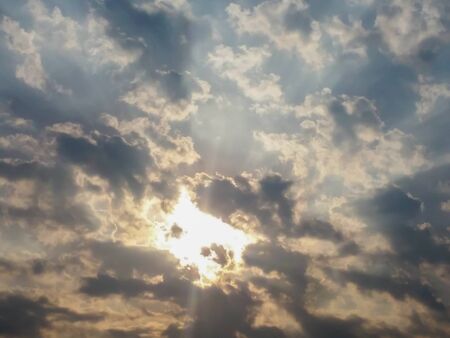 Dark Sky,Light shining, sunset, 
The sky is darkの写真素材
