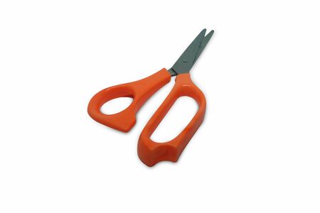Scissors on a white background.の写真素材