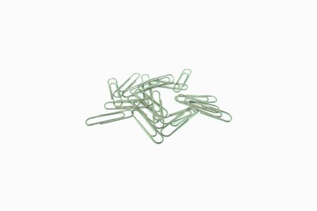 paperclips on the white background,close up isolatedの写真素材