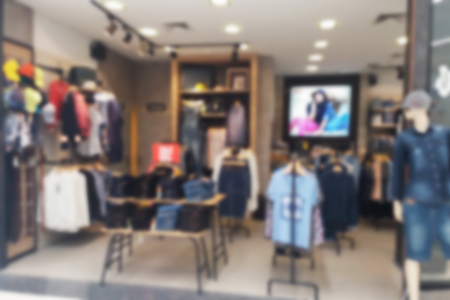 blurred photo, Blurry image,inside of the clothes shop,backgroundの写真素材