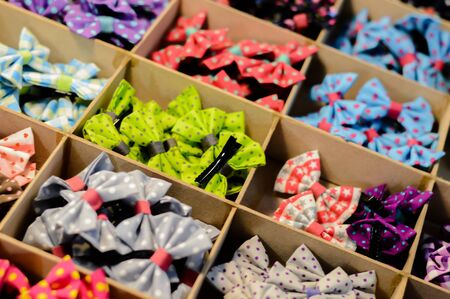 blurred photo, Blurry image,Bright multi-colored bow,backgroundの写真素材