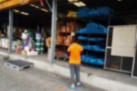 blurred photo, Blurry image, Hardware shop,backgroundの写真素材