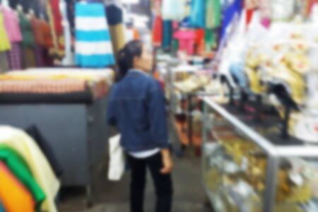 blurred photo, Blurry image,Fabric and 
Clothing store,backgroundの写真素材