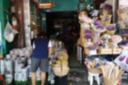 blurred photo, Blurry image,Flower shop,backgroundの写真素材