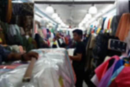 blurred photo, Blurry image,Fabric and Clothing store,backgroundの写真素材