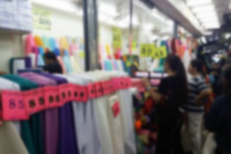 blurred photo, Blurry image,Fabric and 
Clothing store,backgroundの写真素材