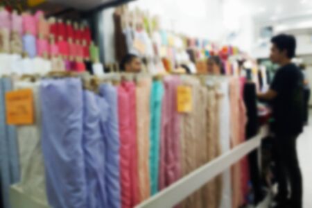 blurred photo, Blurry image,Fabric and 
Clothing store,backgroundの写真素材