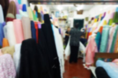 blurred photo, Blurry image,Fabric and 
Clothing store,backgroundの写真素材