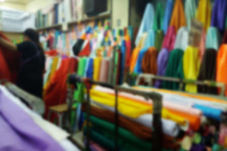 blurred photo, Blurry image,Fabric and 
Clothing store,backgroundの写真素材