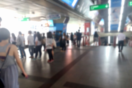 blurred photo, Blurry image, 
people At station Electric train backgroundの写真素材
