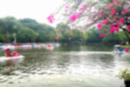 blurred photo, Blurry image, Lovers in the park, backgroundの写真素材