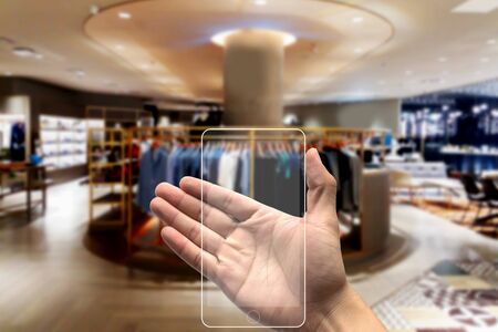 blurred photo, Blurry image, People shopping in  Department Store, backgroundの写真素材