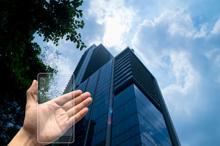 Common modern skyscrapers, high-rise buildings, architecture, Business backgroundの写真素材