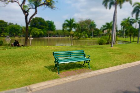 Blurry image, Panoramic View of, 
Inside the park, Tilt-shift 
effect appliedの写真素材