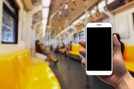 blurred photo, Blurry image, 
people At station Electric train,  backgroundの写真素材