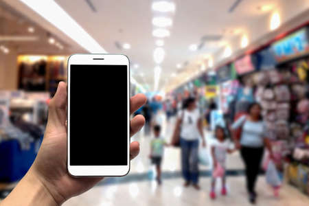 blurred photo, Blurry image, People shopping in  Department Store, backgroundの写真素材