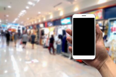 blurred photo, Blurry image, People shopping in  Department Store, backgroundの写真素材
