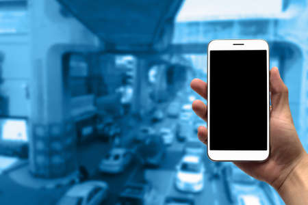 blurred photo, Blurry image, Traffic in the capital, backgroundの写真素材