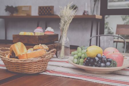 The foods was placed on the tableの写真素材