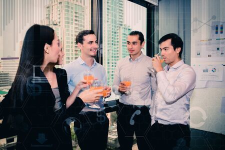 Youngs business people are celebrating success.の写真素材