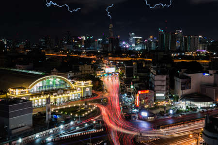 Bangkok, Thailand - July 17, 2017 : Bangkok central train station (Hua Lamphong Railway Station). This is the main railway station in Bangkok, located in the center of Bangkok.のeditorial素材