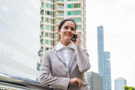 Young businesswoman look good on the outside background.の写真素材