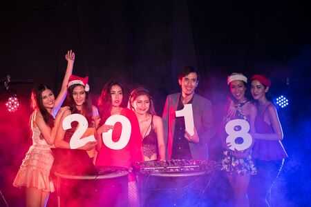 Young people are celebrating the night party entertainment.
