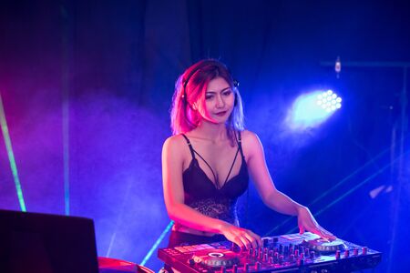 Young people are celebrating the night party entertainment.の写真素材