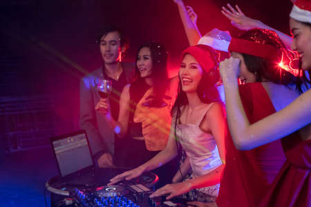 Young people are celebrating the party at the concert.