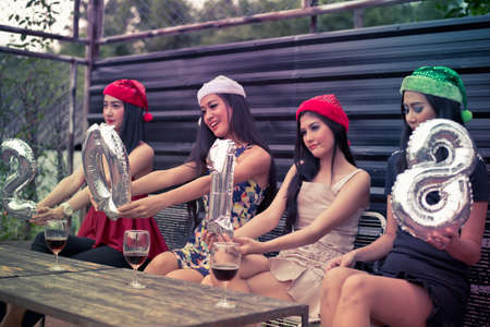 Young people are celebrating New Year's party.