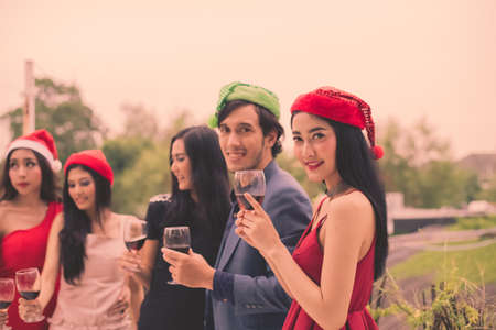 Young people are celebrating New Year's party.の写真素材