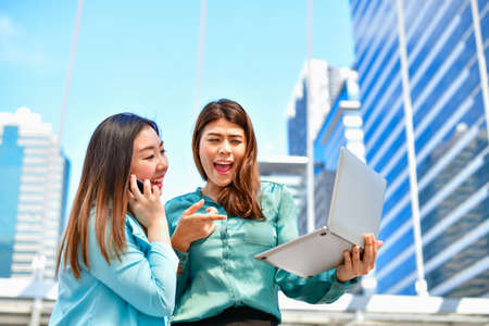 Business Concept, Young business people are happy to work.の写真素材