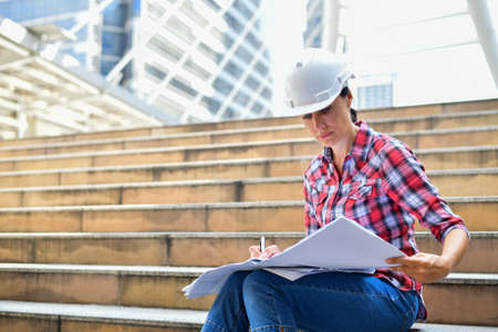 Business Concepts Engineering, Professional engineers, Young Business people are planning construction.の写真素材