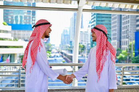 Arab Business Concepts, Arab business people are working in the business district.の写真素材