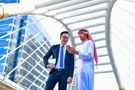 Arab Business Concepts, Arab business people are working in the business district.の写真素材