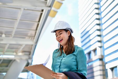 Concepts Business Engineering, Professional engineers, Young Business people are planning construction.の写真素材