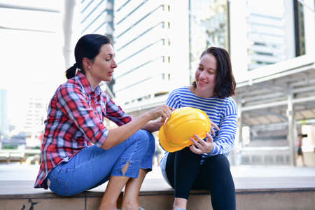 Concepts Business Engineering, Professional engineers, Young Business people are planning construction.の写真素材
