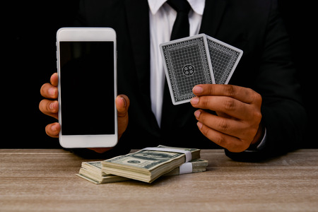 Gambling Concepts. Businessmen are gambling in the casino. Betting is a gamble for investors....