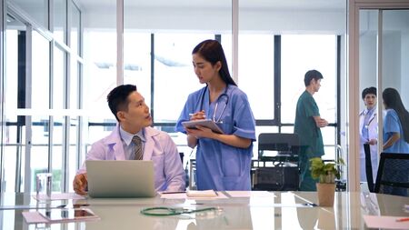 Medical concept. The medical group is discussing together in the room.の写真素材