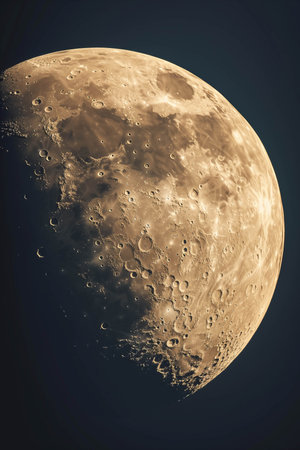 close up moon at night.の素材