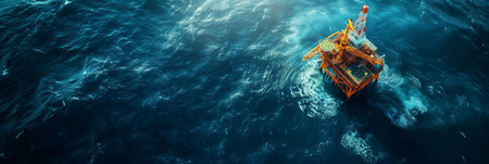 Ocean oil rigs, natural gas offshore industry.の素材