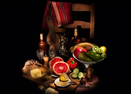 Still life on a chairの写真素材