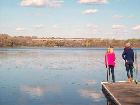 Couple on the Pierの写真素材