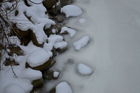 Ice on the Riverの写真素材