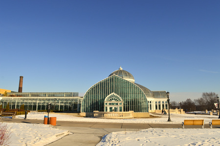 Como Zoo and Conservatory in St. Paul, MN during winterの写真素材
