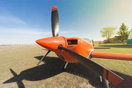 Red sport aircraftの写真素材
