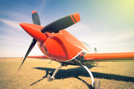 Red sport aircraftの写真素材