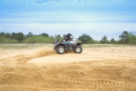 Racing ATV is sand.の写真素材