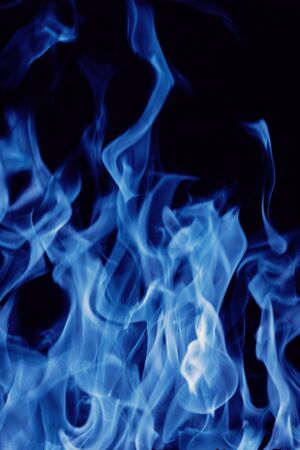 Beautiful fire flames on a black background.の写真素材